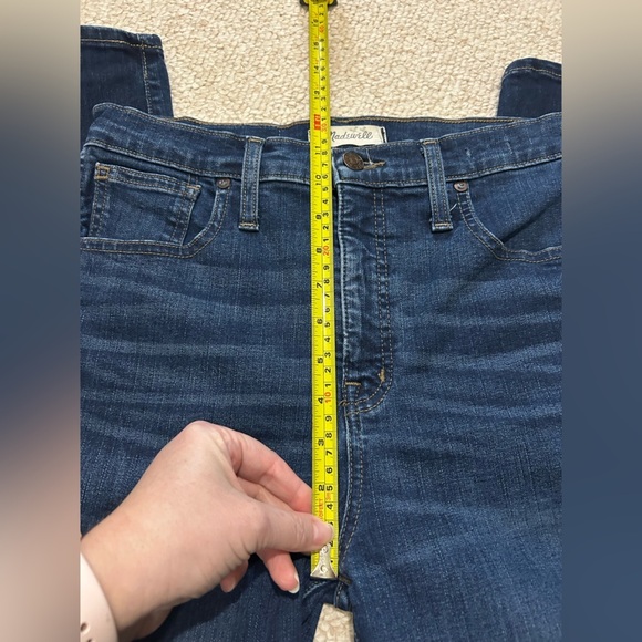 Madewell 10" High Rise Skinny Jeans Womens Size 29 medium/dark wash F4684 denim - Picture 8 of 14